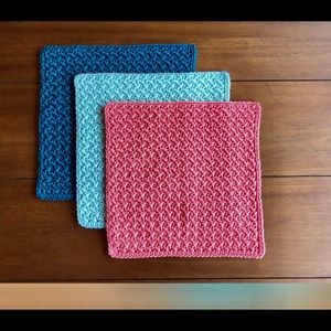 Crochet dish cloth and face scrubbies